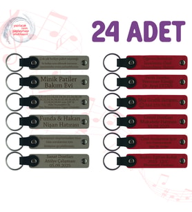 Kül Gri & Kırmızı, 24’lü Set, Kişiselleştirilebilir Hediyelik Festival Katılımcılarına Küçük Sürpriz