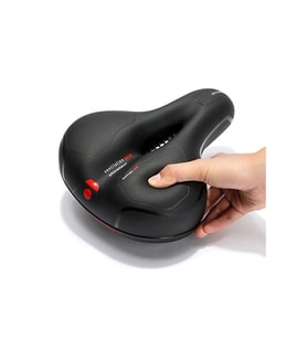 Bisiklet Sele Airzone Hava Kanallı Elastomer Yaylı Soft Doku A Kalite Kırmızı (Siyah)