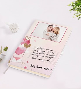BK Gift Kişiye Özel Kendi El Yazın Mesajlı Fotoğraflı Hediye Beyaz Defter-1
