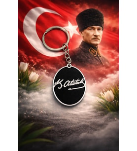 Atatürk İmzası Tasarım - Çift Taraflı Anahtarlık - Anlamlı Hatıra
