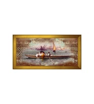 Eski İstanbul Motifli Kanvas Tablo 80 x 110 cm Gold Çerçeve