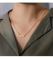 24 Ayar Has Altın Kaplama Mrs Gümüş Kolye
