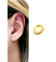 Zirkon Taş Detaylı 925ayar Gümüş Üzerine Altın Kaplama Halka Piercing