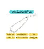 Sertifikalı Kristal Kuvars Natural Kesim Makrome Doğal Taş Kolye Ayarlanabilir Ölçü