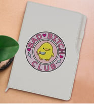 BK Gift Bad Bitch Tasarımlı Beyaz Termo Deri Not Defteri 15x21cm-1