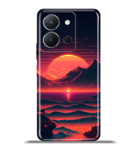Vivo Y36 Kapak HD Renkli Dizayn Silikon Kılıf - Lake Sunset