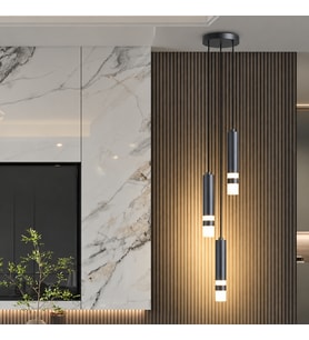 Antrasit 3' Lü Sarkıt Boru 4000K Gün Işığı Yatak Başı, Banyo, Dekoratif Led Aydınlatma