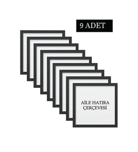 9 Adet  Aile Çerçeve Seti Tablo Seti Boş Çerçeve Masa üstü Çerçeve  Hediyelik Çerçeve (Siyah)
