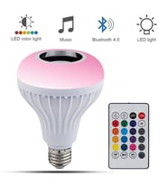Almina DL-120 Bluetooth Hoparlör ve Led Lamba Uzaktan Kumandalı Ampül (Beyaz)