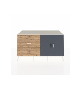 Kronos Konsol 2 Raflı 3 Çekmeceli 2 Kapaklı 176x59x99 Aytaşı-Antrasit/Çam