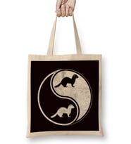 Ferret Yin Yang Ferrets Lover Animal Fans Polecat Nature Bez Çanta Uzun Saplı