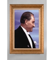 Çerçeveli Paspartulu Atatürk Tablo a73 (Gold)