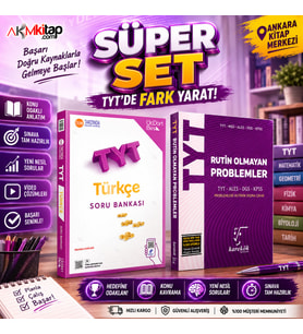Üç Dört Beş TYT Türkçe ve Karekök Rutin Olmayan Problemler Soru Bankası 2 Kitap Set