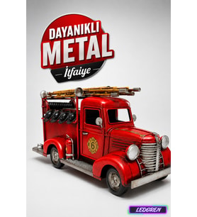 Dekoratif Metal İtfaiye Arabası Klasik Maket Hediyelik C0772