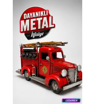 Dekoratif Metal İtfaiye Arabası Klasik Maket Hediyelik C0772