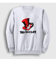 Presmono Unisex Beyaz Persona 5 Take Your Heart Sweatshirt 424588tt
