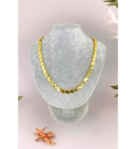 Gold Renkli Arpa Model Zincir Çelik Kolye (Altın)