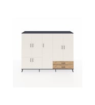 Hyperion Dolap 12 Raflı 2 Çekmeceli 7 Kapaklı 220x44x163 Antrasit-Aytaşı/Çam