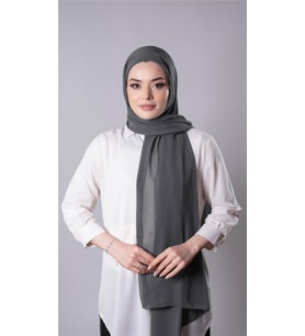 Antrasit Pratik Hazır Geçmeli Şal Şifon Kumaş Hijab Bone 3009_25