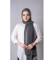 Antrasit Pratik Hazır Geçmeli Şal Şifon Kumaş Hijab Bone 3009_25