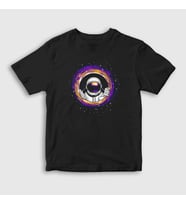 Presmono Unisex Çocuk Siyah Wormhole Astronaut Uzay T-Shirt 290172tt