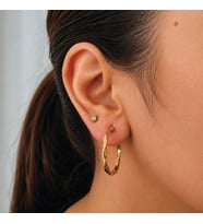 14 Ayar Altın Balıksırtı Model Halka Küpe