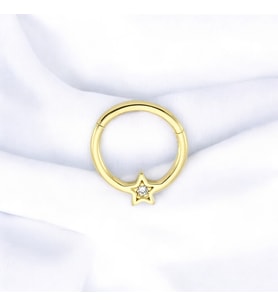 Glorria Altın Yıldız Halka Helix Piercing