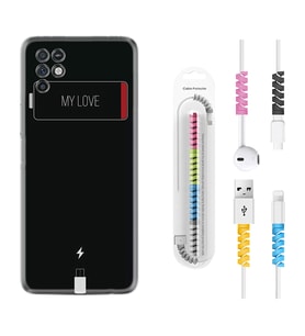 INFINIX Note 11 Pro Note 10 Hot 9 Play Kılıf Kablo Koruma Spiral Silikon My Love 1402