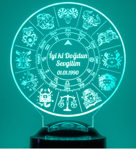 Love Lamp Astroloji & Burç Kişiye Özel Konsept Hediye 3 Boyutlu Led Lamba