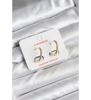 14K Gold Renk Kaplama Burgu Halka CM Kadın Küpe 5886 - HPSBYI5817-5251
