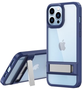 iPhone 13 Pro Max ile Uyumlu Pastel, Stantlı, Kamera Ve Ekran Yükseltili,Yumuşak Tpu Malzemeden Üretilmiş Premium Kılıf (Lacivert)