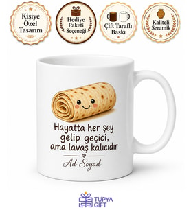 Lavaş Temalı Özel Tasarım Baskılı Kupa Bardak Komik Hediye Mug