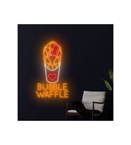 BUBBLE WAFFLE Yazılı ve Şekilli Neon Tabela