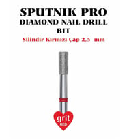 Elmas Silindir Freze Kırmızı Çap 2,5mm