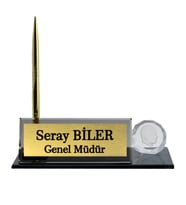 Kişiye Özel Tasarım Kristal İsimlik Ofis İsimlik Yönetici Cam İsimlik Atatürk Kristal Masa İsimliği