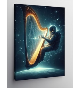 Kanvas Tablo Harp Çalan Kadın