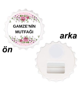 Kişiselleştirilebilir Sublimasyon Kapak Magnet Açacak 6.5 cm. (Beyaz)