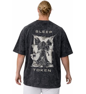 Sleep Token Rock Metal Müzik Grubu Sırt Baskılı Unisex Oversize Vintage Yıkamalı Tişört