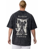 Sleep Token Rock Metal Müzik Grubu Sırt Baskılı Unisex Oversize Vintage Yıkamalı Tişört