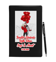 Sevgililer Gününe Özel Siyah Defter Kalem Seti 16
