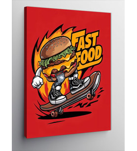 Kanvas Tablo Fast Food Hamburger