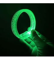 Yeşil Led Işıklı Baskı Yapılabilen Pilli Bileklik Bilezik 1,5 cm Genişlik