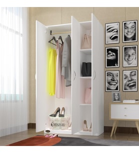 Kenzlife gardırop 3 kapılı ballıbaba 180*120*52 byz XLARGE kapaklı gardolap dolap