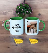 Groom Kupa Bardak Yeşil Fotoğraflı
