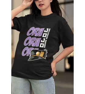 Anime Jojo Ora Ora Ora Tişört (Siyah)