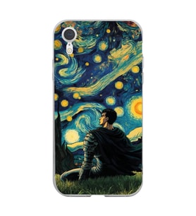 Iphone XR Uyumlu Berserk The Starry Night Tasarımlı Şeffaf Telefon Kılıfı