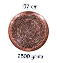 57 cm El İşlemeli Otantik Desenli Kalın Urfa Bakır Tepsi - BAKIR-TPS484