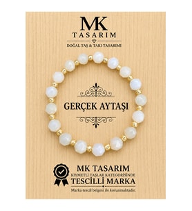 MK TASARIM GERÇEK AYTAŞI BİLEKLİK MK.7000.843- RAHATLIK-DİNGİNLİK-ENERJİ- STRES BİLEKLİĞİ