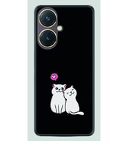 Vivo Y27 Kılıf Silikon Desen Özel Seri Love Cats 1690