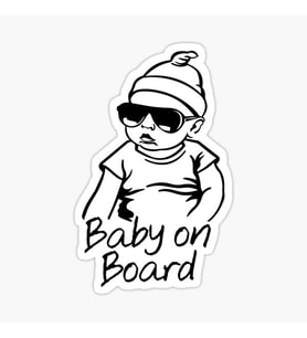 Baby On Board Arabada bebek var Oto Sticker Etiket 19CM md7